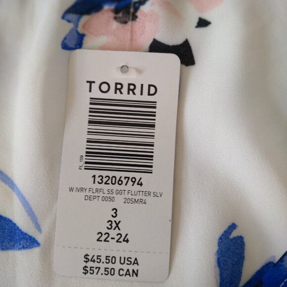 New with Tags Torrid Floral Top - Picture 6 of 6
